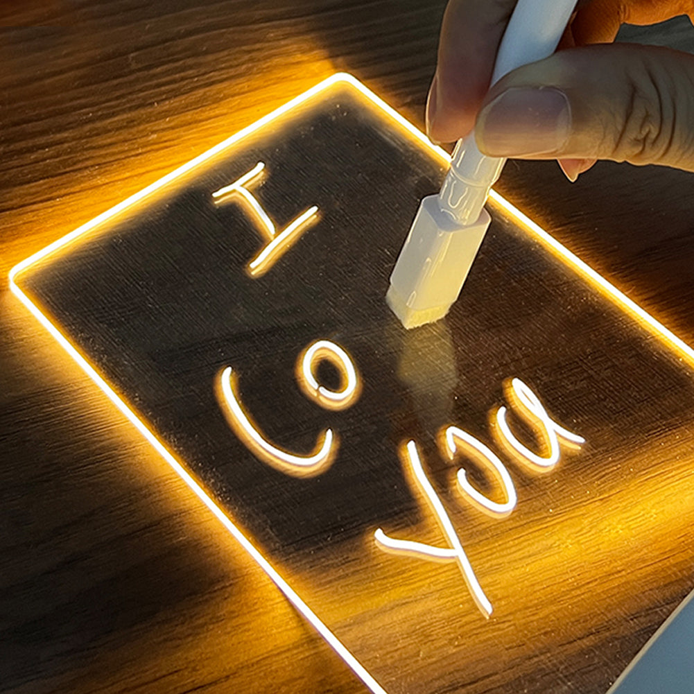 Illuminate Your Space with the ILLUMINOTE™ LED Night Light Message Board – Write, Glow, and Share Your Thoughts!