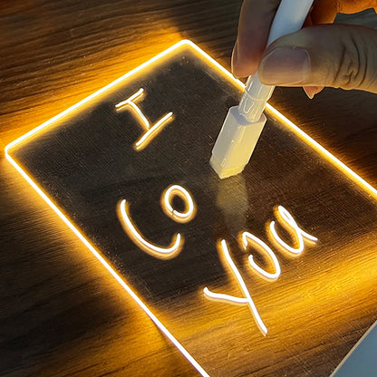 Illuminate Your Space with the ILLUMINOTE™ LED Night Light Message Board – Write, Glow, and Share Your Thoughts!